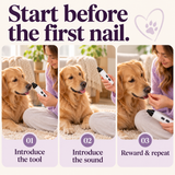 Gentle Grind introduction: introduce the tool, introduce sound, reward and repeat.